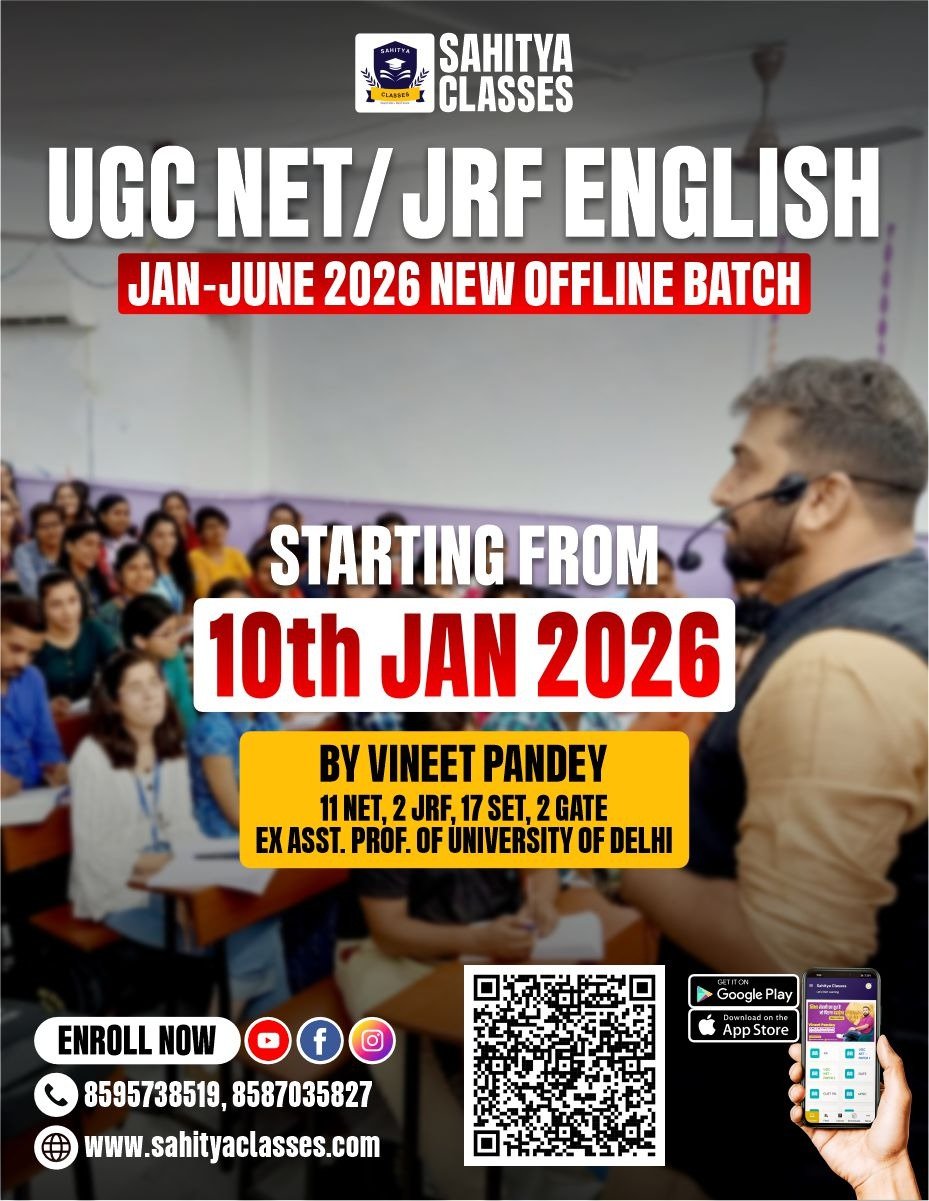 🎓 UGC NET / JRF ENGLISH JAN 2026 NEW BATCH 📅 Starting From: 10th JAN 2026