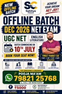 UGC NET ENGLISH  FRESH OFFLINE BATCH DEC 2026