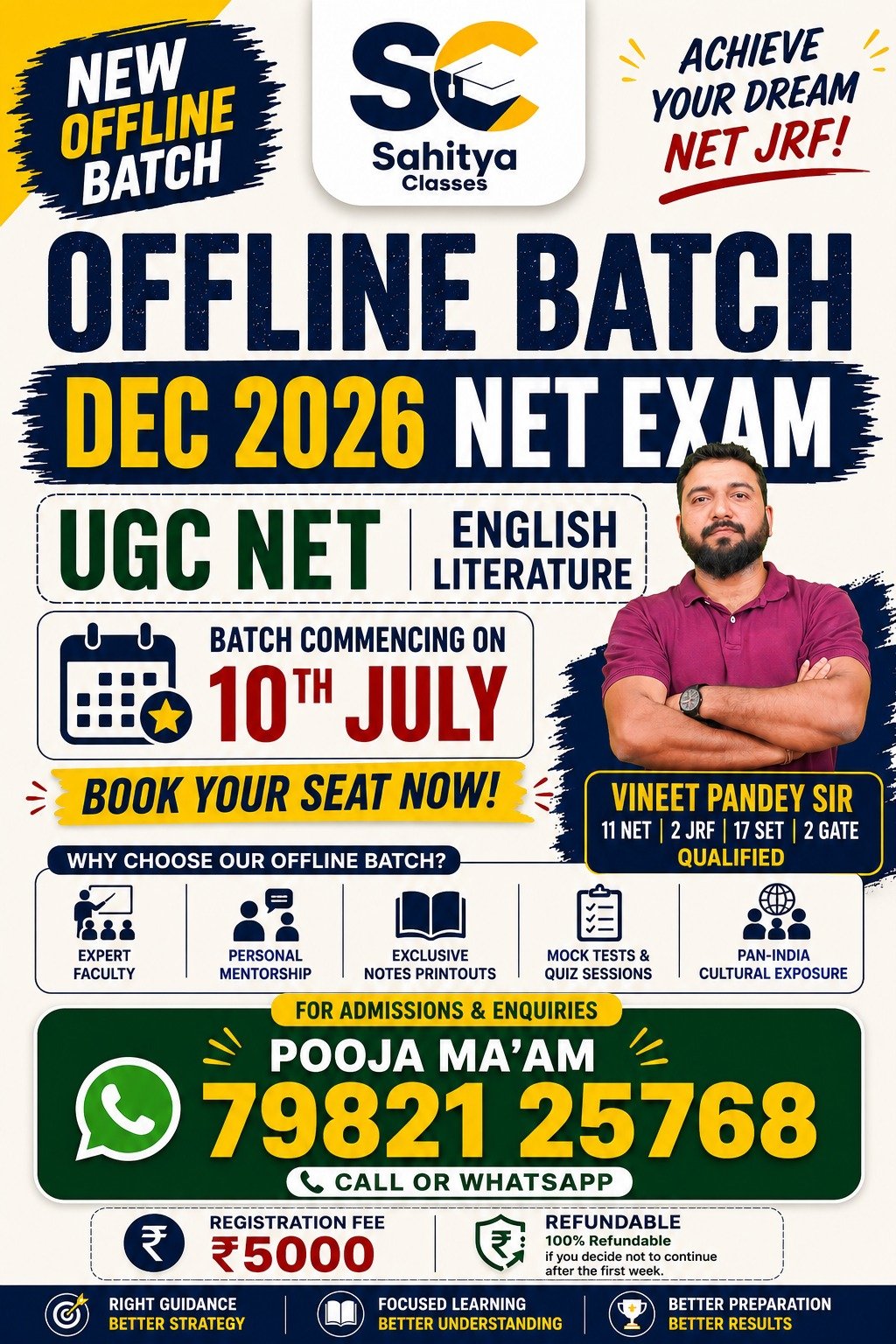 UGC NET ENGLISH FRESH OFFLINE BATCH DEC 2026