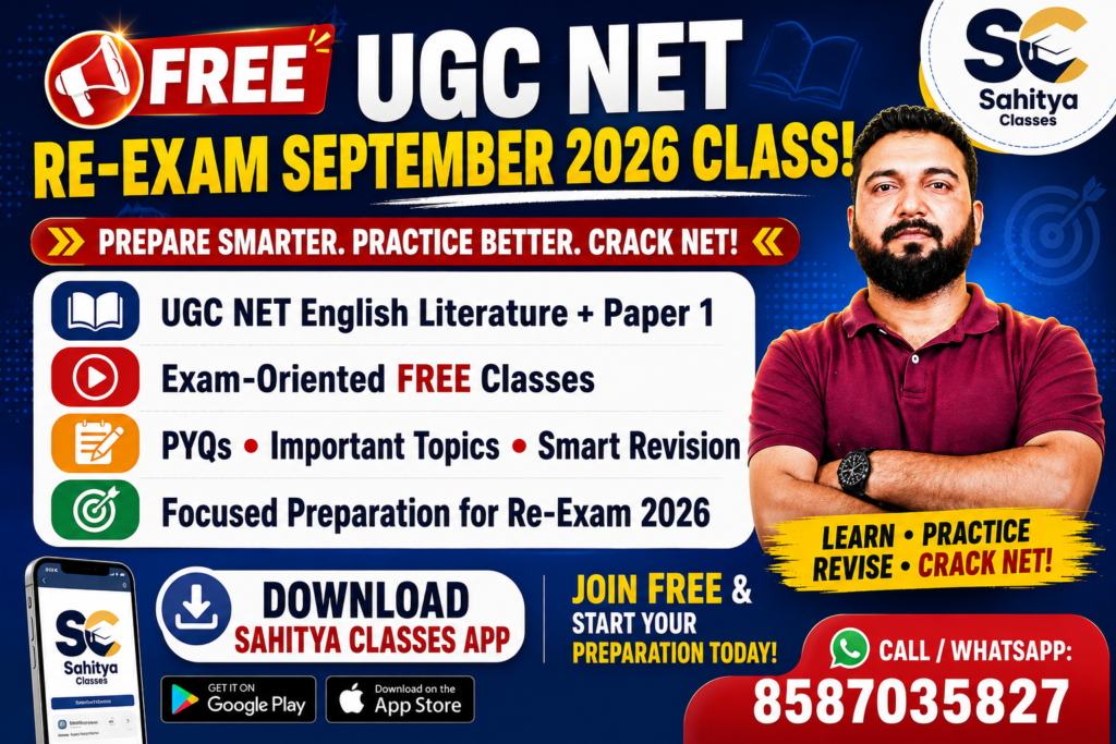 FREE UGC NET RE-EXAM SEPTEMBER 2026 CLASS!